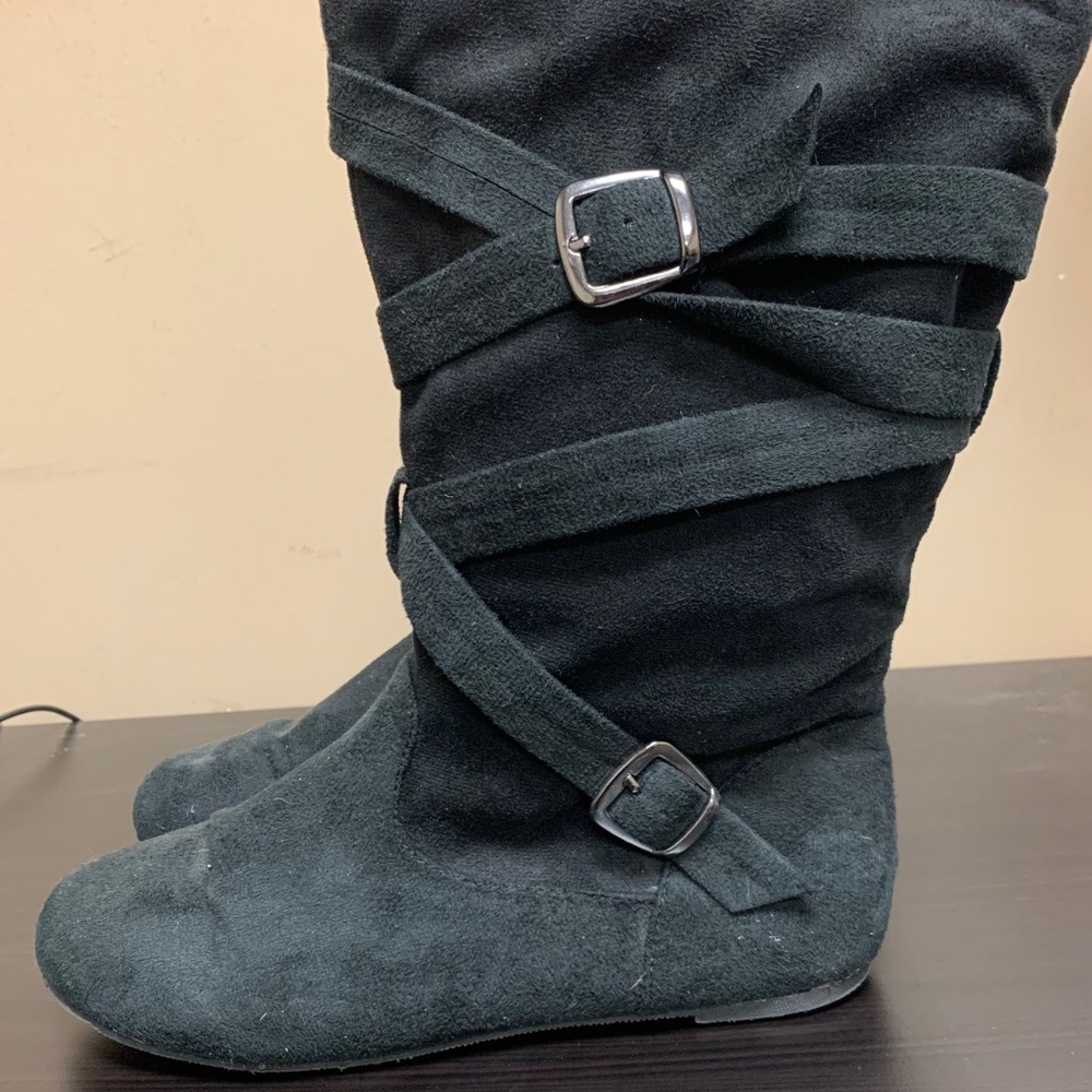 Suede Mid Calf Boots